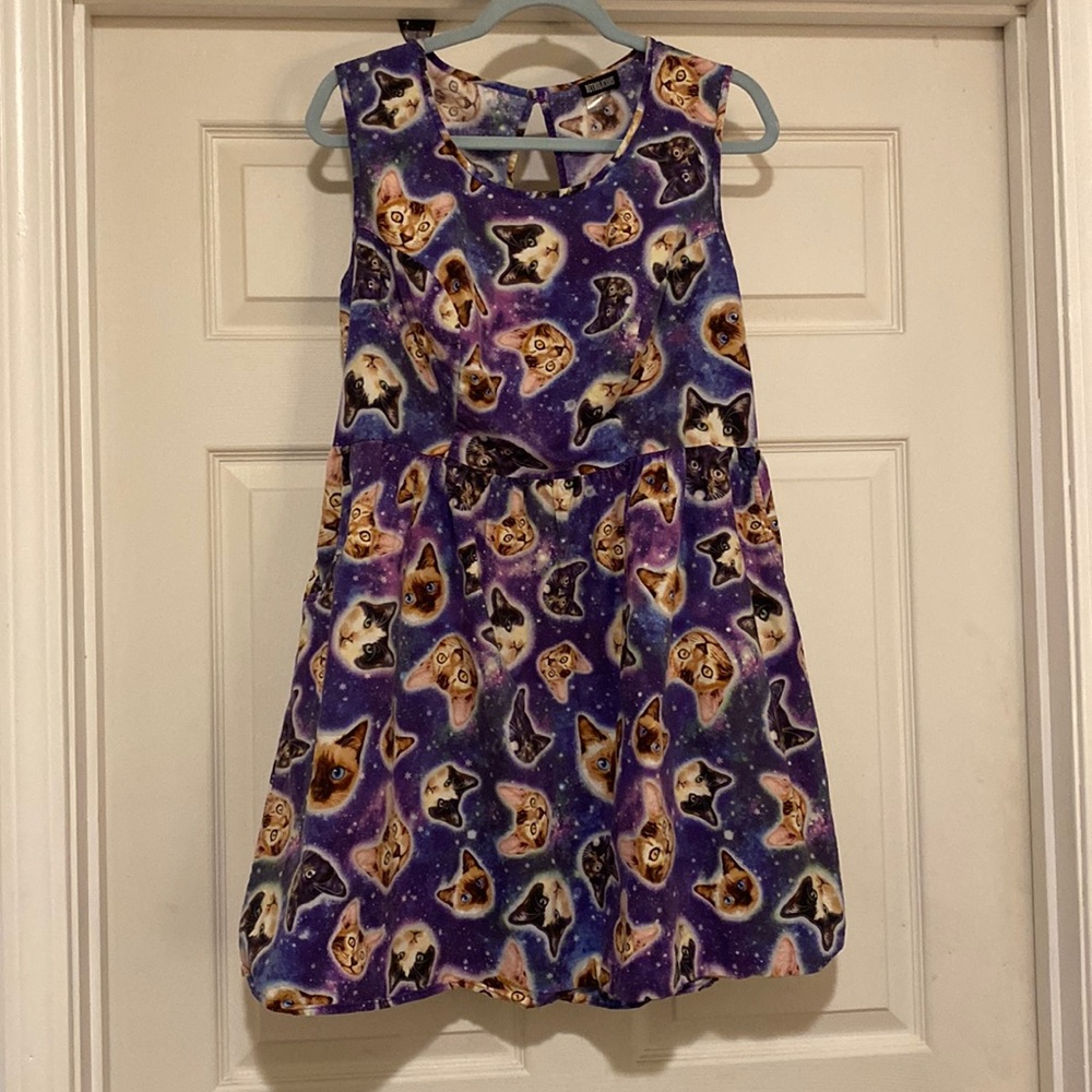 Retrolicious galaxy cats dress 1X